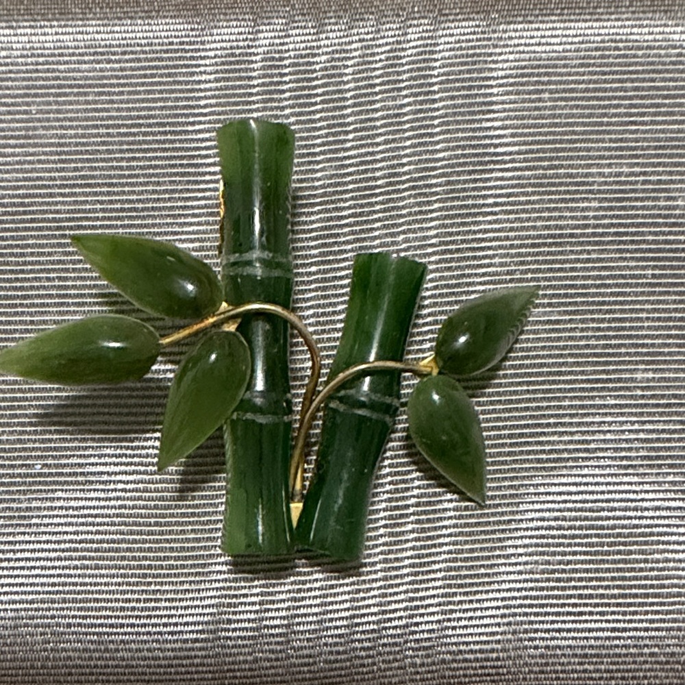 Green Bamboo Brooch